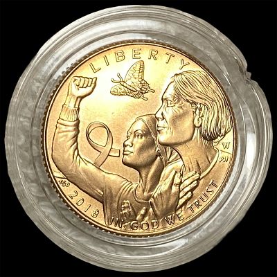 2018-W .21676oz Gold $5 Breast Cancer GEM PROOF