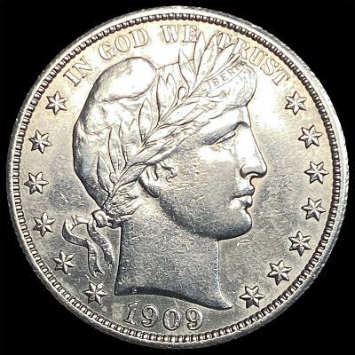 1909 Silver Barber Half Dollar UNCIRCULATED