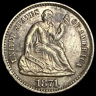 1871 Silver Seated Liberty Half Dime CLOSELY UNCIRCULATED