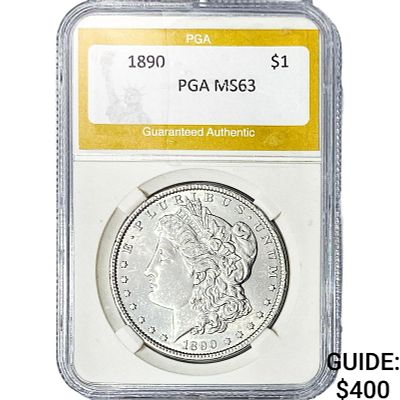 1890 Morgan Silver Dollar PGA MS63
