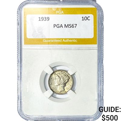 1939 Mercury Silver Dime PGA MS67