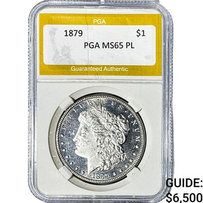 1879 Morgan Silver Dollar PGA MS65 PL