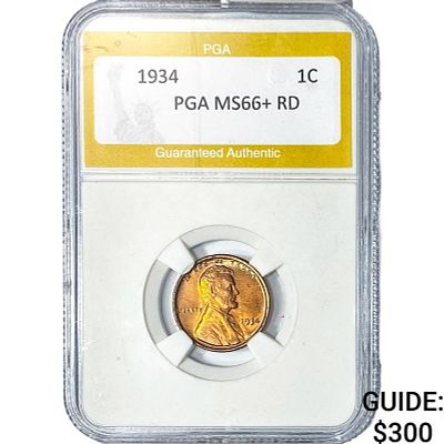 1934 Wheat Cent PGA MS66+ RD