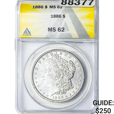 1886 Morgan Silver Dollar ANACS MS62