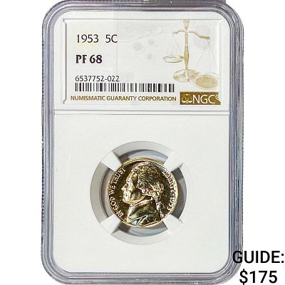 1953 Jefferson Nickel NGC PF68