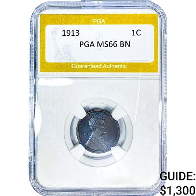 1913 Wheat Cent PGA MS66 BN
