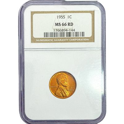1955 Wheat Cent NGC MS66 RD