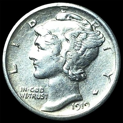 1919-S Silver Mercury Dime NEARLY UNCIRCULATED