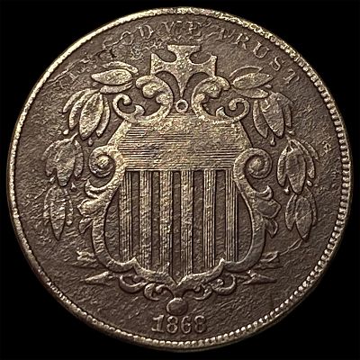 1868 Shield Nickel NEARLY UNCIRCULATED