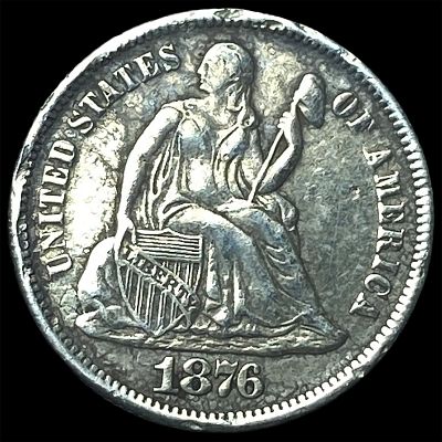 1876 Seated Liberty Dime LIGHTLY CIRCULATED
