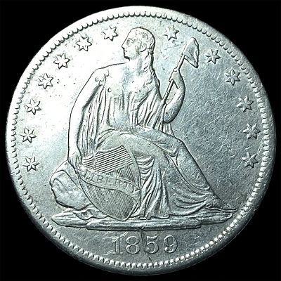 1859-S Seated Liberty Half Dollar CLOSELY UNCIRCULATED