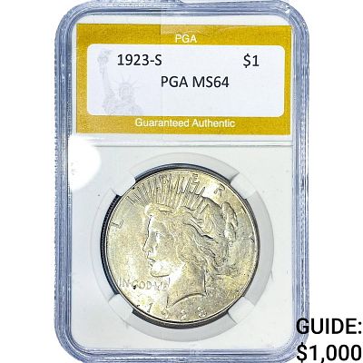 1923-S Silver Peace Dollar PGA MS64