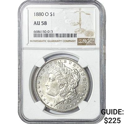1880-O Morgan Silver Dollar NGC AU58