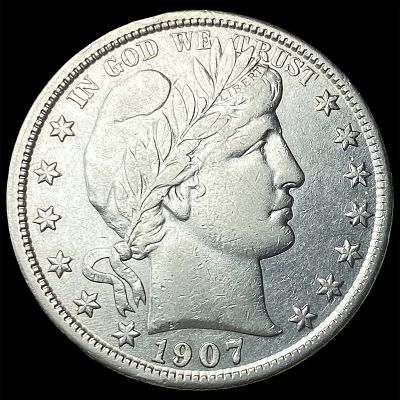 1907-S Silver Barber Half Dollar CLOSELY UNCIRCULATED. 1907-S Silver Barber Half Dollar CLOSELY 