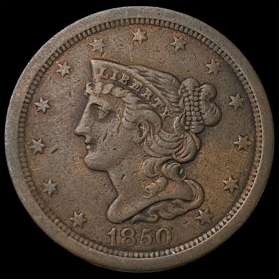 1850 Braided Hair Half Cent LIGHTLY CIRCULATED. 1850 Braided Hair Half Cent LIGHTLY CIRCULATED