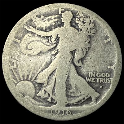 1916-S Walking Liberty Half Dollar LIGHTLY CIRCULATED. 1916-S Walking Liberty Half Dollar 