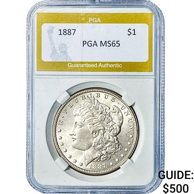 1887 Morgan Silver Dollar PGA MS65
