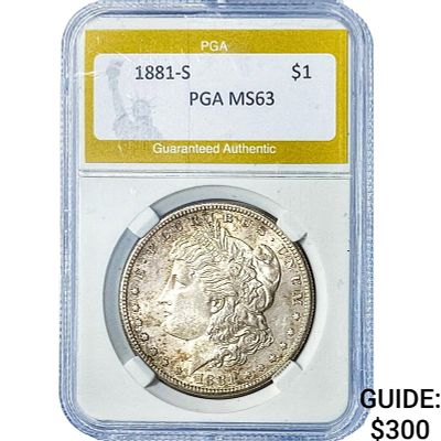 1881-S Morgan Silver Dollar PGA MS63