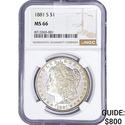 1881-S Morgan Silver Dollar NGC MS66