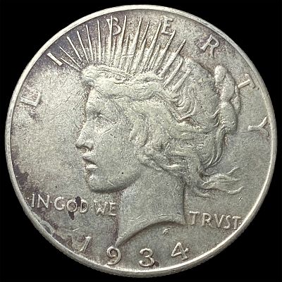 1934-S Silver Peace Dollar CLOSELY UNCIRCULATED. 1934-S Silver Peace Dollar CLOSELY UNCIRCULATED