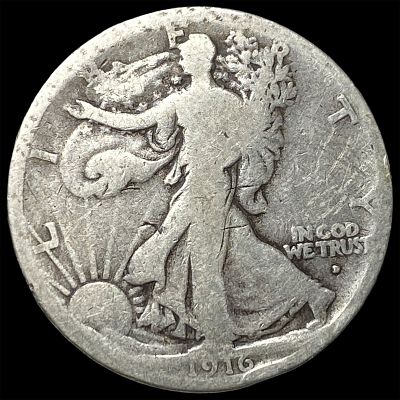 1916-D Silver Walking Liberty Half Dollar NICELY CIRCULATED. 1916-D Silver Walking Liberty Half 