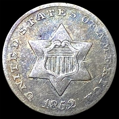 1852 Silver Three-Cent Piece ABOUT UNCIRCULATED. 1852 Silver Three-Cent Piece ABOUT UNCIRCULATED