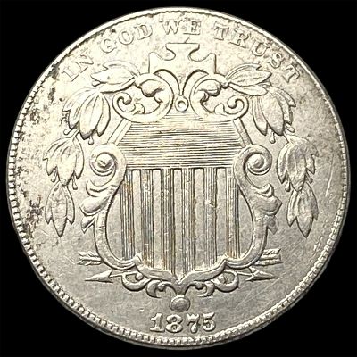 1875 Shield Nickel CLOSELY UNCIRCULATED