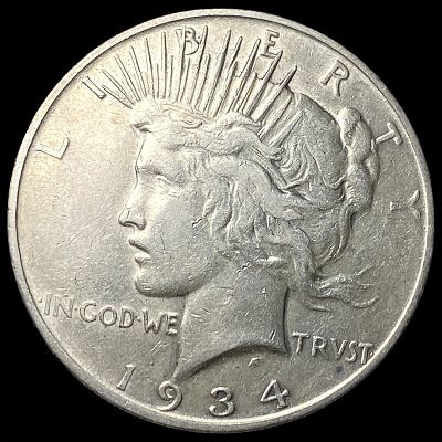 1934-D Silver Peace Dollar ABOUT UNCIRCULATED