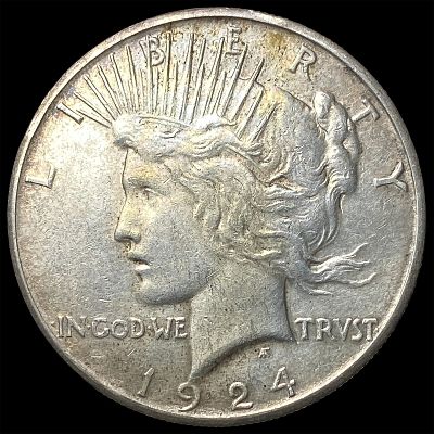 1924-S Silver Peace Dollar NEARLY UNCIRCULATED. 1924-S Silver Peace Dollar NEARLY UNCIRCULATED