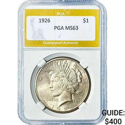1926 Silver Peace Dollar PGA MS63