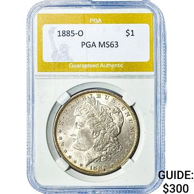 1885-O Morgan Silver Dollar PGA MS63
