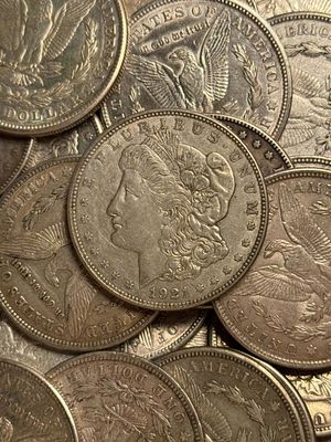 [20 coins] 1921 Morgan Silver Dollar Roll Ch Circ