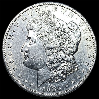 1884-S Silver Morgan Dollar ABOUT UNCIRCULATED. 1884-S Silver Morgan Dollar ABOUT UNCIRCULATED
