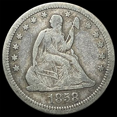 1858 Seated Liberty Quarter NEARLY UNCIRCULATED. 1858 Seated Liberty Quarter NEARLY UNCIRCULATED