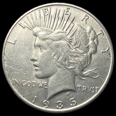 1935-S Silver Peace Dollar CHOICE AU