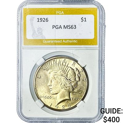 1926 Silver Peace Dollar PGA MS63