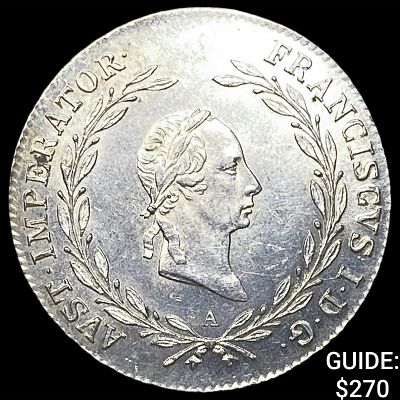 1827 Austria Empire Silver 20 Kreuzer
