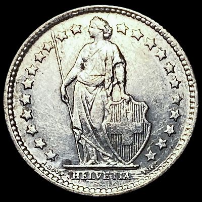 1958B Switzerland Silver 1/2 Franc KM-23
