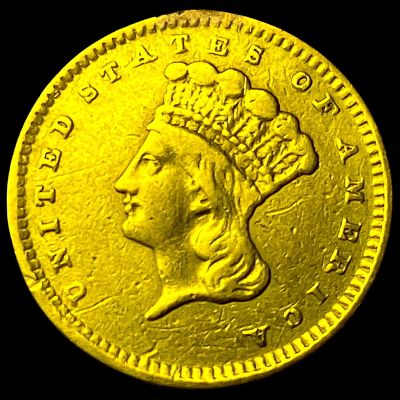 1856 Gold $1 Indian Princess Type 3 CLOSELY UNCIRCULATED