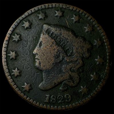 1829 Coronet Head Large Cent LIGHTLY CIRCULATED. 1829 Coronet Head Large Cent LIGHTLY CIRCULATED