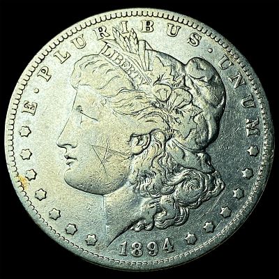 1894-S Silver Morgan Dollar LIGHTLY CIRCULATED. 1894-S Silver Morgan Dollar LIGHTLY CIRCULATED