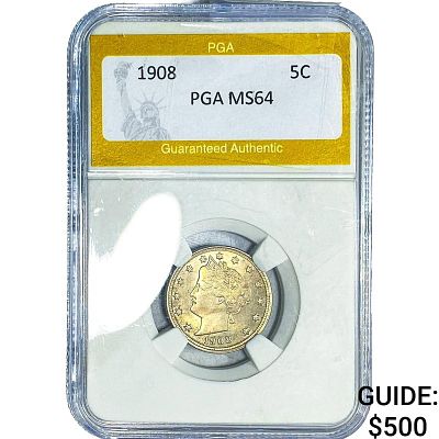 1908 Liberty Victory Nickel PGA MS64