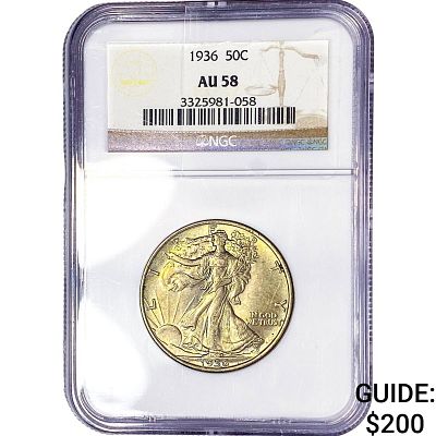 1936 Walking Liberty Half Dollar NGC AU58