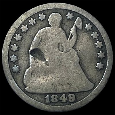 1849 Seated Liberty Half Dime NICELY CIRCULATED. 1849 Seated Liberty Half Dime NICELY CIRCULATED