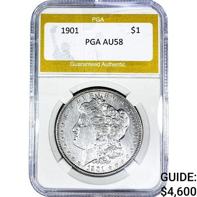 1901 Morgan Silver Dollar PGA AU58