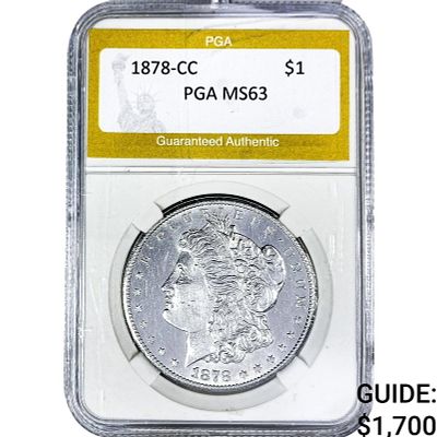 1878-CC Morgan Silver Dollar PGA MS63