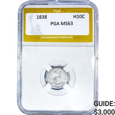 1838 Seated Liberty Half Dime PGA MS63