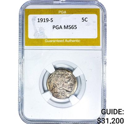 1919-S Buffalo Nickel PGA MS65