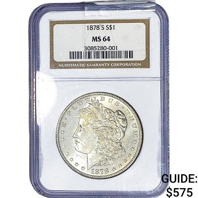 1878-S Morgan Silver Dollar NGC MS64