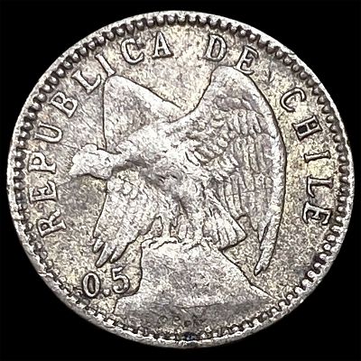 1907 Chile Silver 5 Centavos